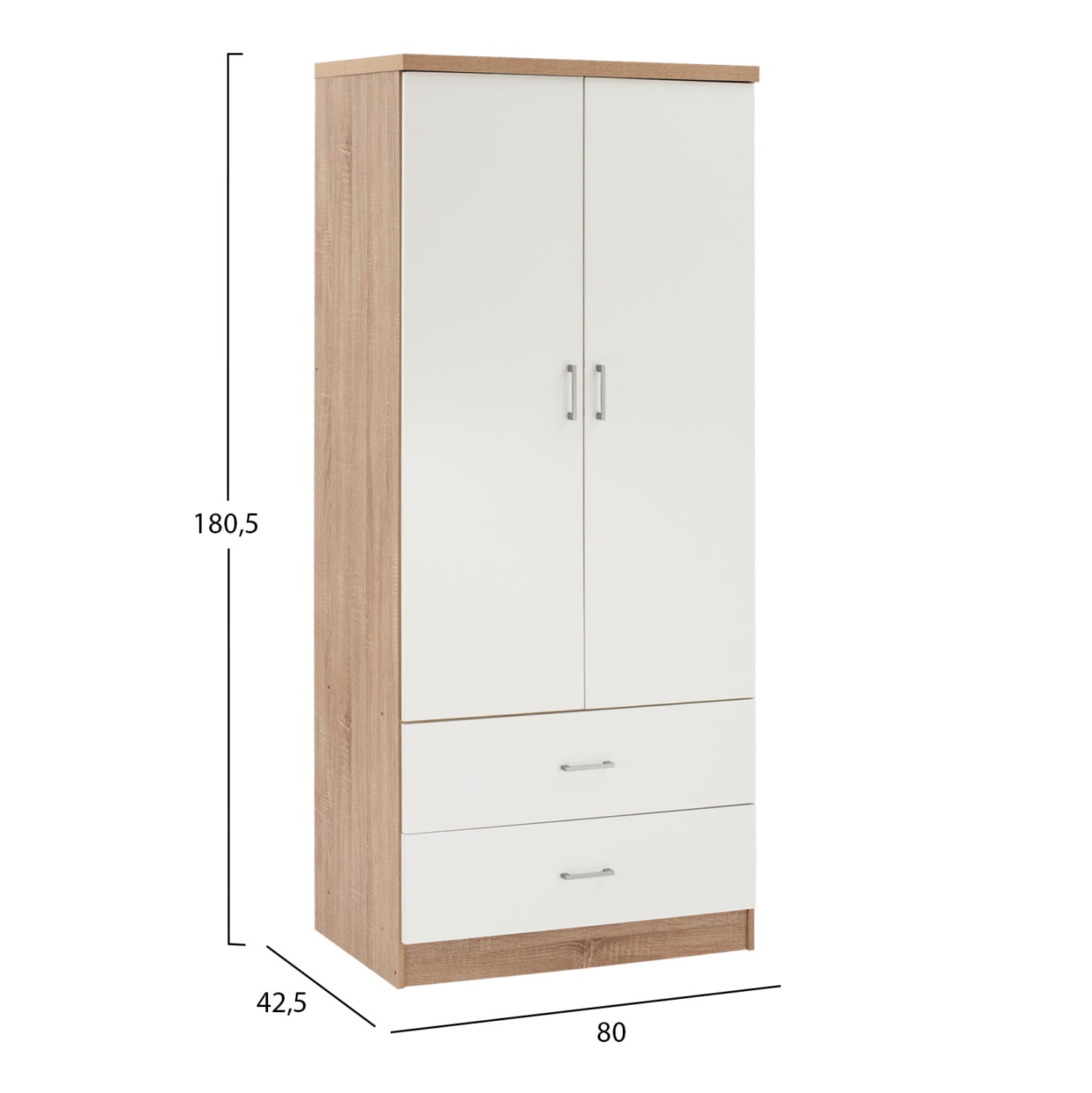 BEDROOM SET WITH MATTRESS 4PCS HM11212 SONAMA/WHITE