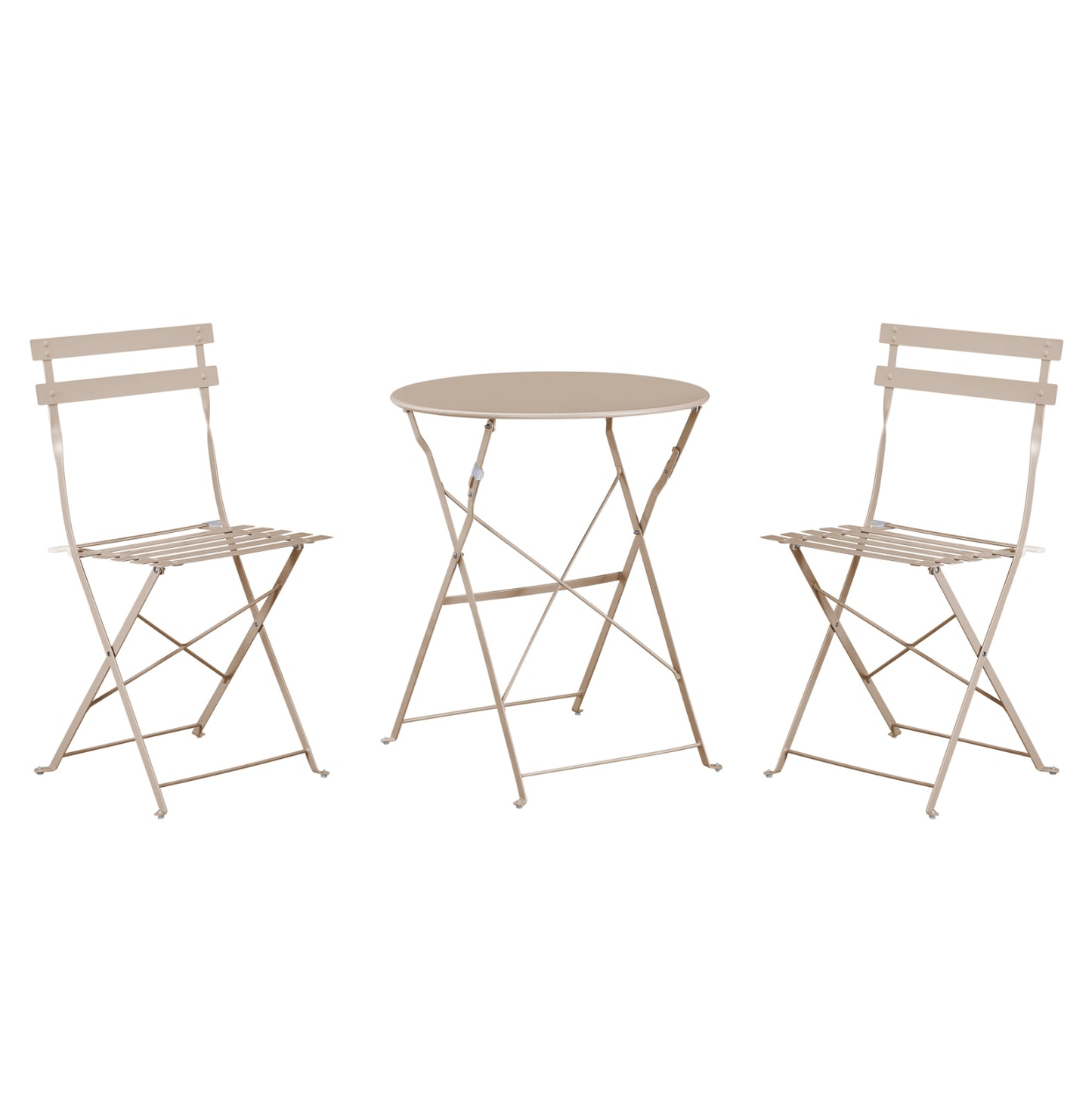 DINING SET 3PCS FOLDABLE SOPHIE HM21118.04 METALLIC IN CAPPUCCINO COLOR