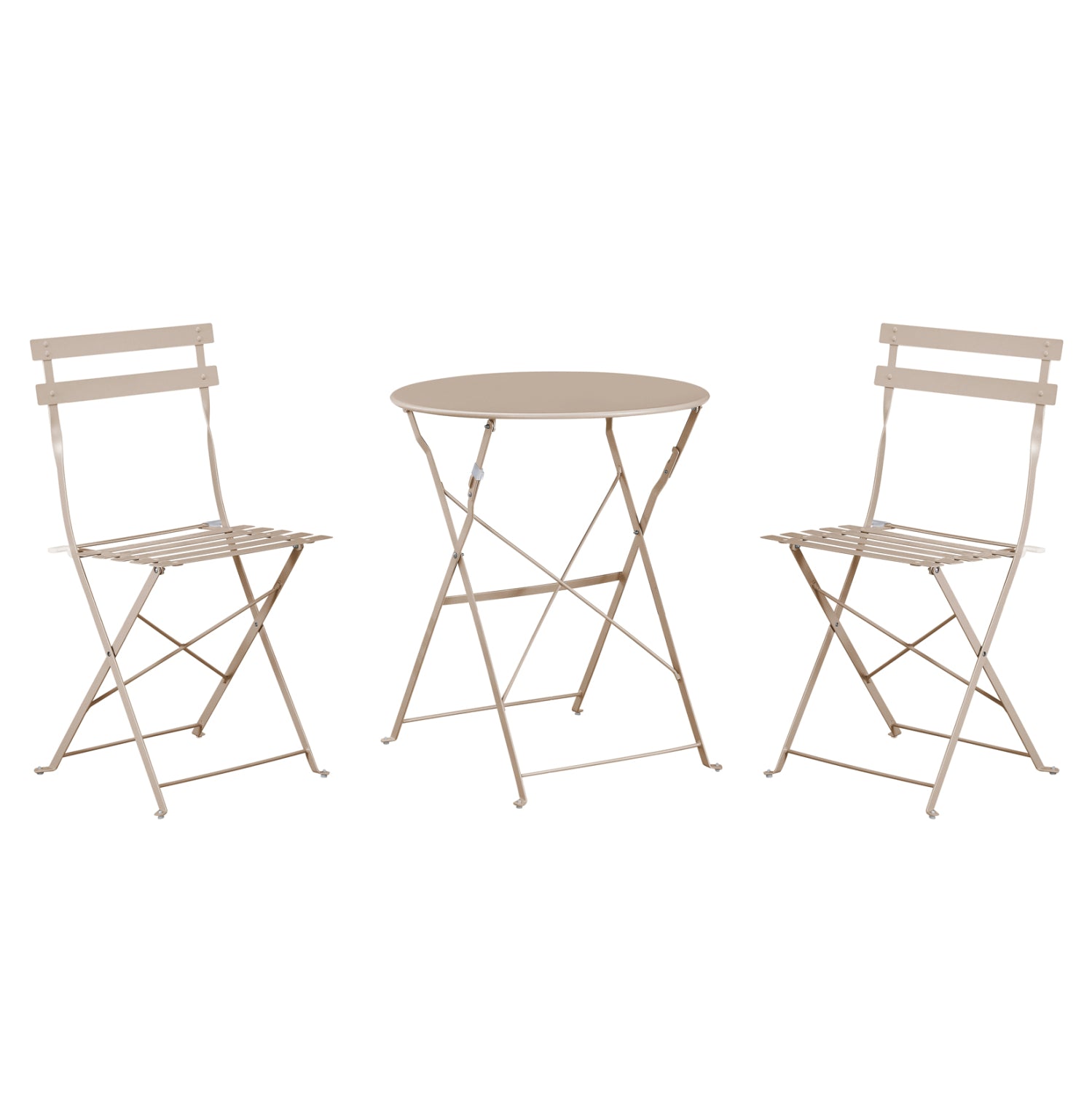 DINING SET 3PCS FOLDABLE SOPHIE HM21118.04 METALLIC IN CAPPUCCINO COLOR