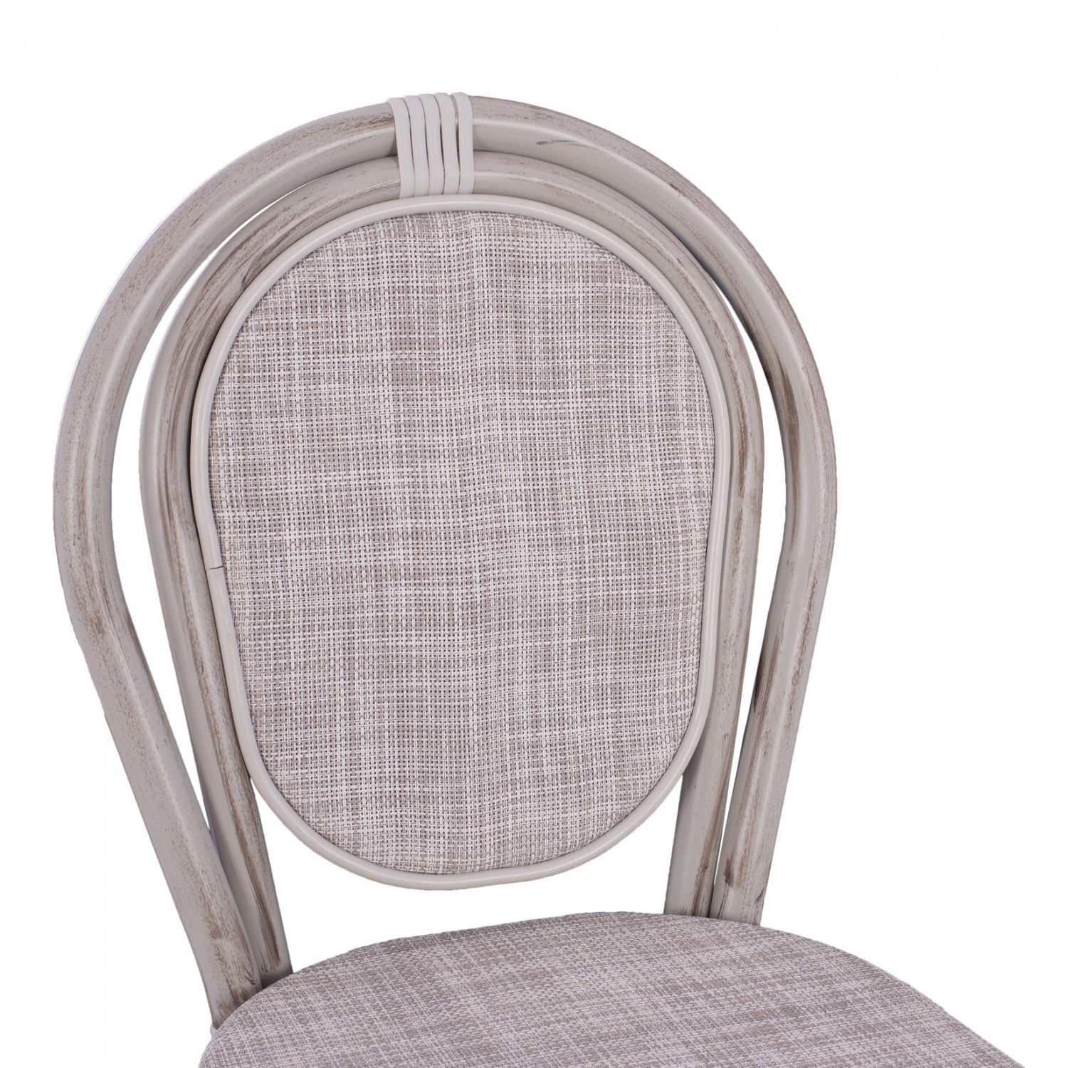 Stool Aluminum Bamboo Look White patina with textline HM5110 47x61x115cm