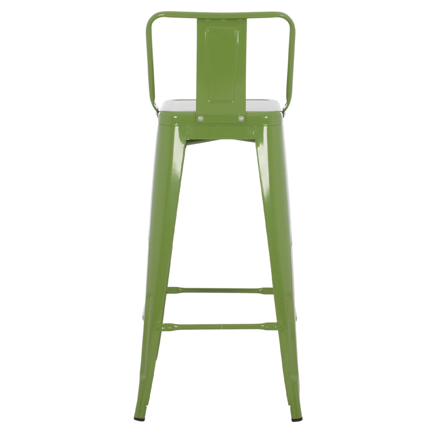 BAR STOOL WITH BACKREST MELITA-PRO HM98643.53 METAL IN LIGHT OLIVE GREEN 42x42x100Hcm.