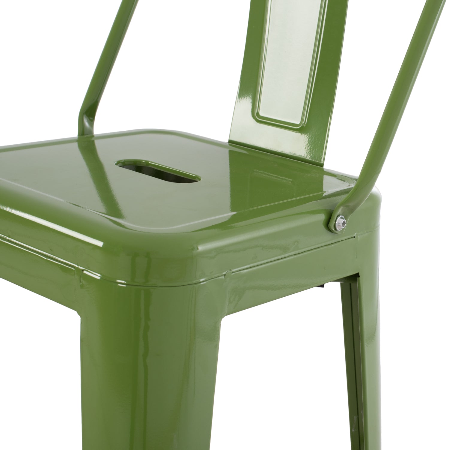 BAR STOOL WITH BACKREST MELITA-PRO HM98643.53 METAL IN LIGHT OLIVE GREEN 42x42x100Hcm.