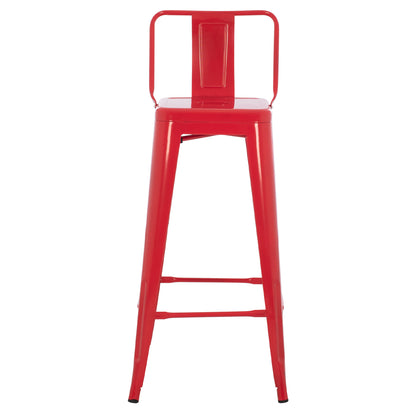 BAR STOOL MELITA HM8643.04 METAL WITH BACKREST IN RED 43Χ43Χ100Hcm.