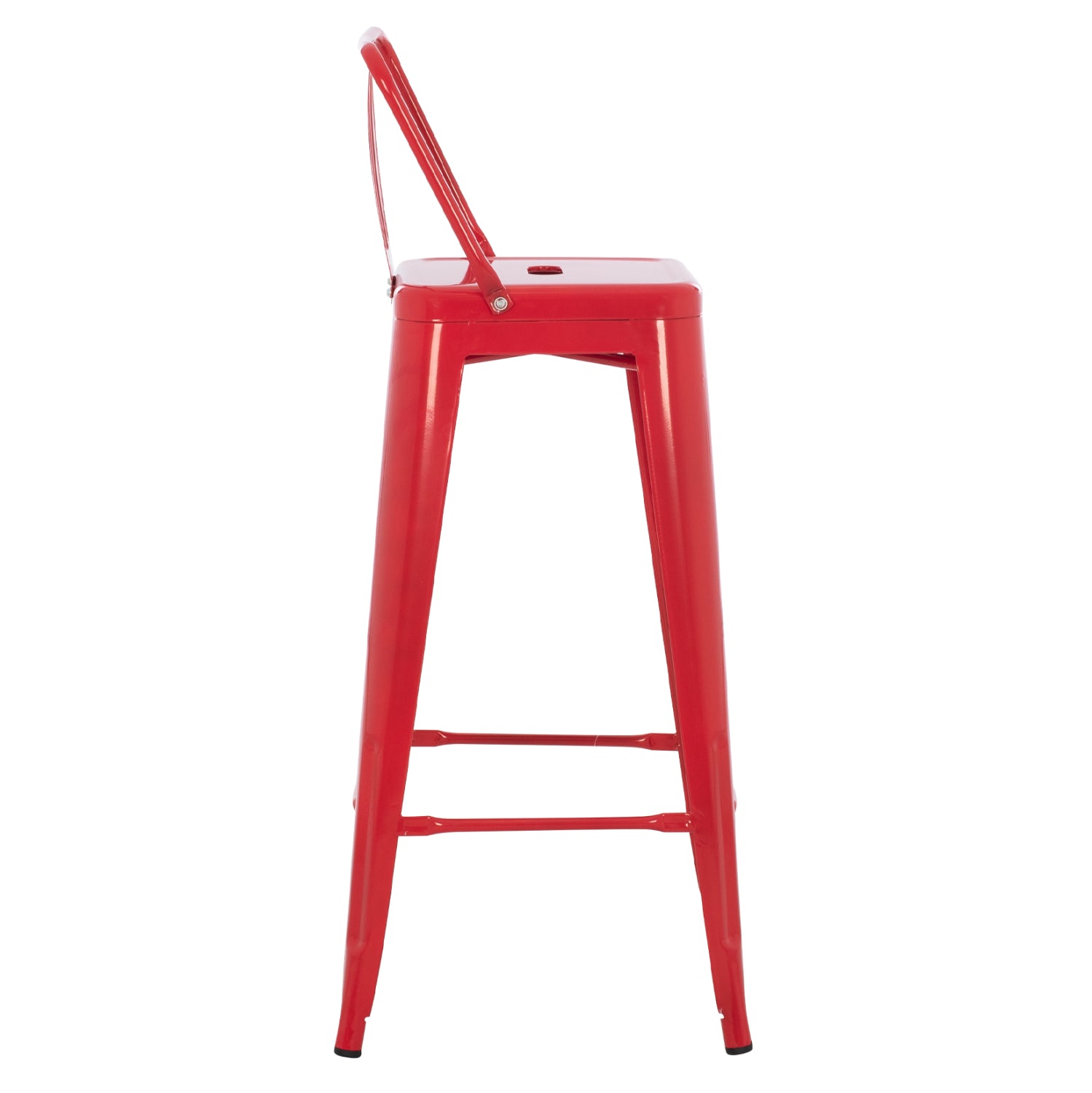 BAR STOOL MELITA HM8643.04 METAL WITH BACKREST IN RED 43Χ43Χ100Hcm.