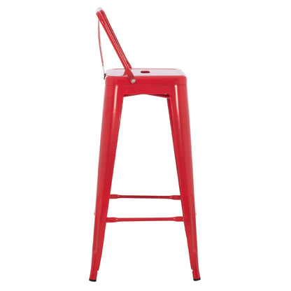 BAR STOOL MELITA HM8643.04 METAL WITH BACKREST IN RED 43Χ43Χ100Hcm.