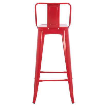 BAR STOOL MELITA HM8643.04 METAL WITH BACKREST IN RED 43Χ43Χ100Hcm.