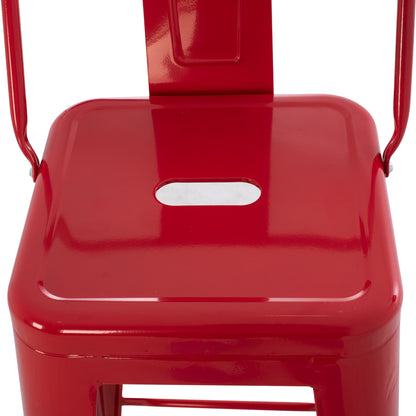 BAR STOOL MELITA HM8643.04 METAL WITH BACKREST IN RED 43Χ43Χ100Hcm.