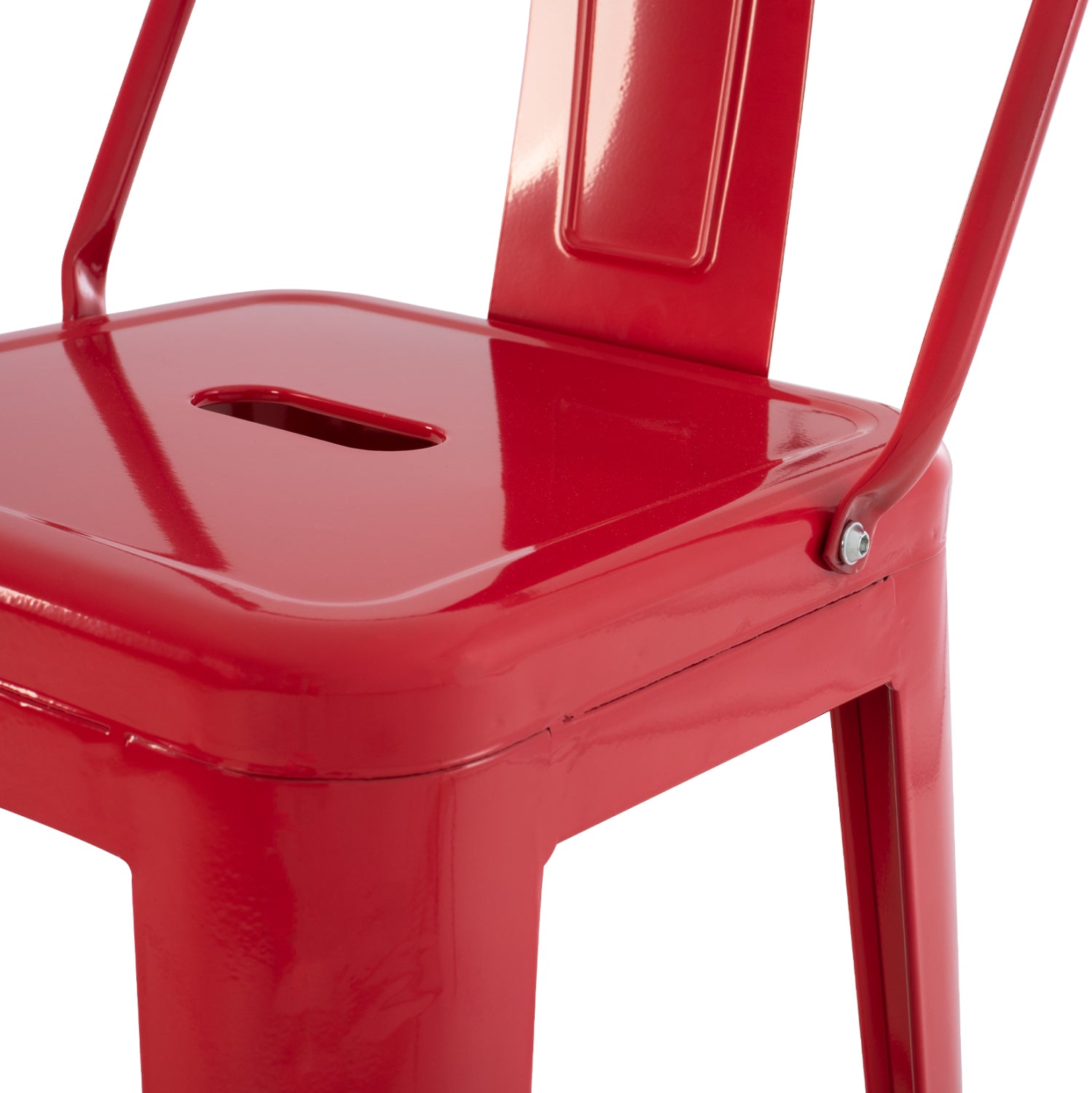 BAR STOOL MELITA HM8643.04 METAL WITH BACKREST IN RED 43Χ43Χ100Hcm.
