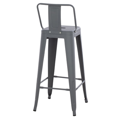 BAR STOOL MELITA HM8643.10 METAL WITH BACKREST IN GREY 43Χ43Χ100Hcm.