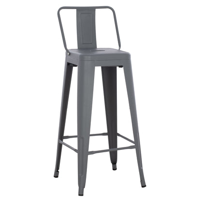 BAR STOOL MELITA HM8643.10 METAL WITH BACKREST IN GREY 43Χ43Χ100Hcm.