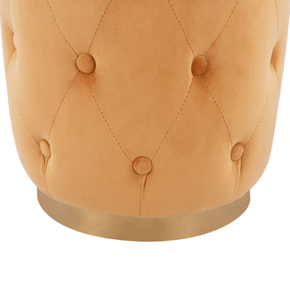 Stool Torrie HM8405.09 Gold Velvet with Gold Base Diameter 36x45cm