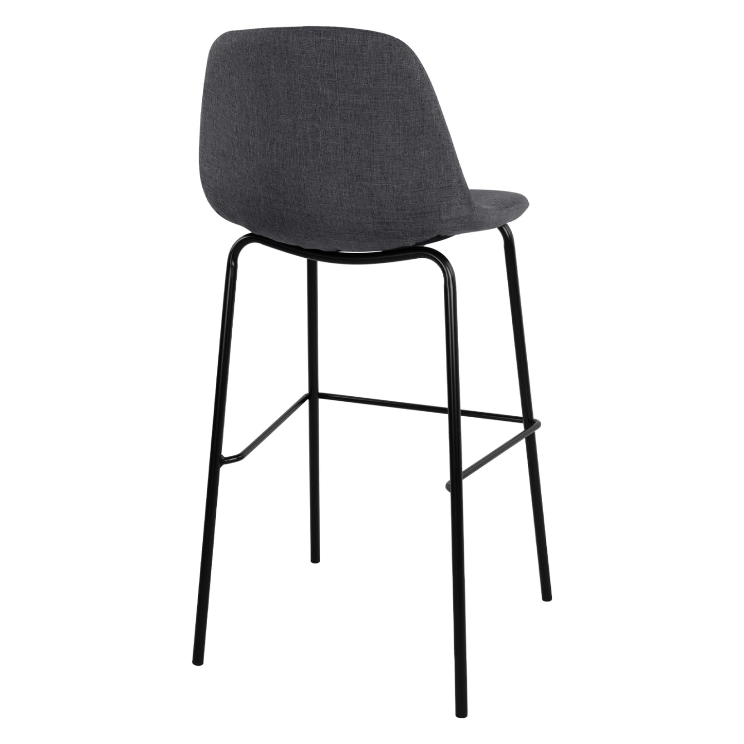 Stool with metallic frame and fabric in grey color 47x50x106cm HM8579.10