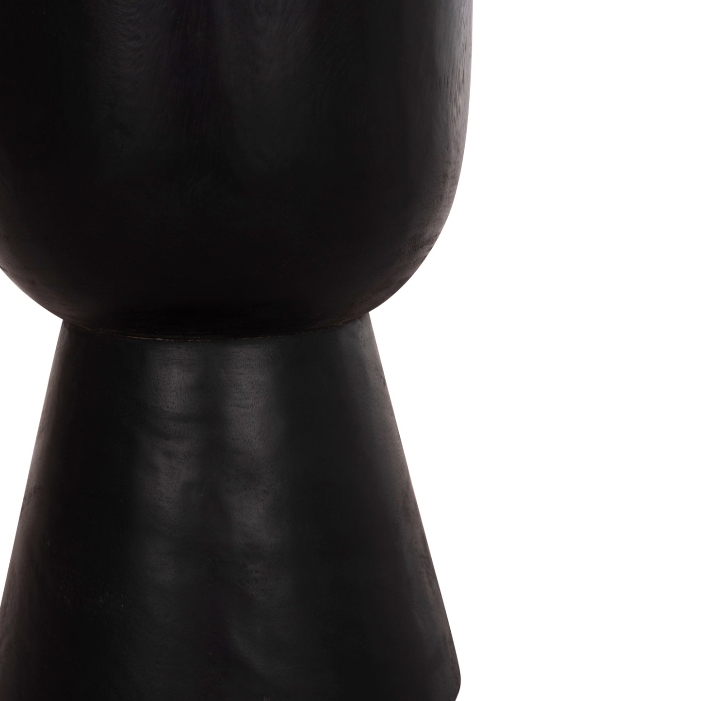 ROUND STOOL MAMBA HM9901.12 SOLID SUAR WOOD IN BLACK COLOR Φ30x45Hcm.