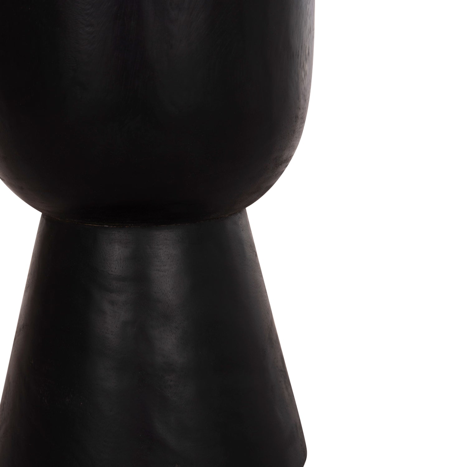 ROUND STOOL MAMBA HM9901.12 SOLID SUAR WOOD IN BLACK COLOR Φ30x45Hcm.