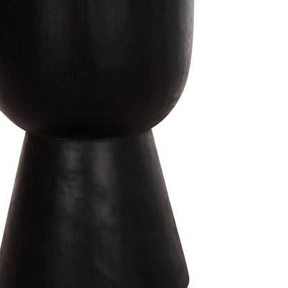 ROUND STOOL MAMBA HM9901.12 SOLID SUAR WOOD IN BLACK COLOR Φ30x45Hcm.
