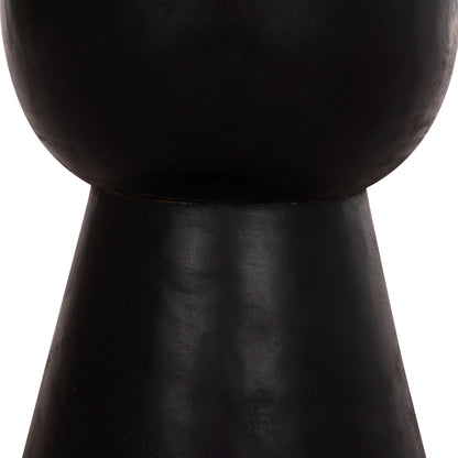 ROUND STOOL MAMBA HM9901.12 SOLID SUAR WOOD IN BLACK COLOR Φ30x45Hcm.