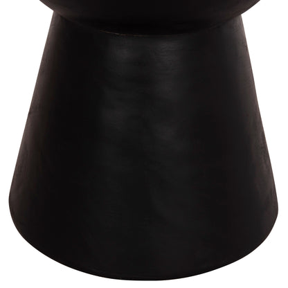 ROUND STOOL MAMBA HM9901.12 SOLID SUAR WOOD IN BLACK COLOR Φ30x45Hcm.