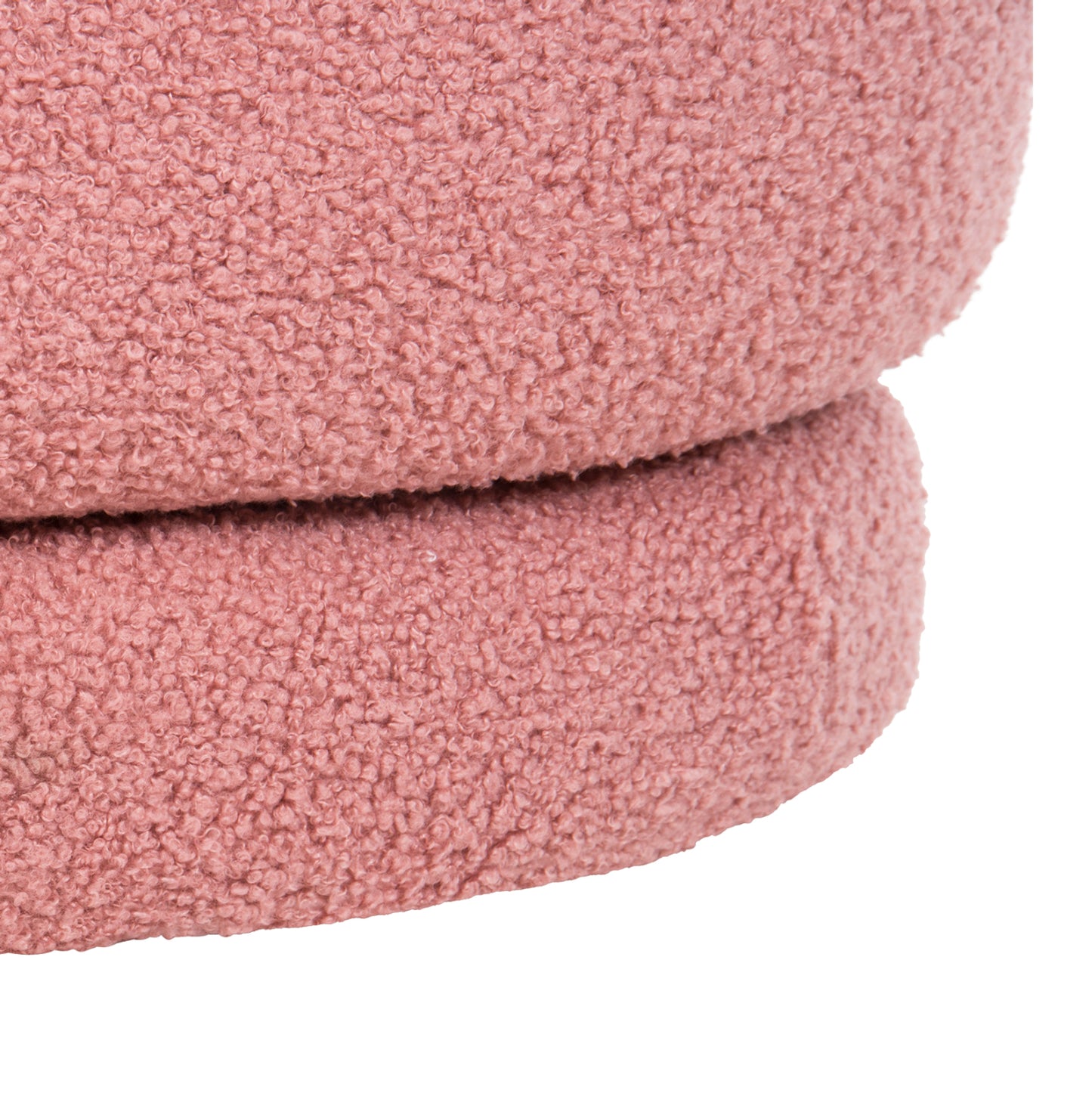 STOOL WITH BACKREST SWIVEL FRIVO HM9774.02 DUSTY PINK BOUCLE FABRIC 51x51x61Hcm.
