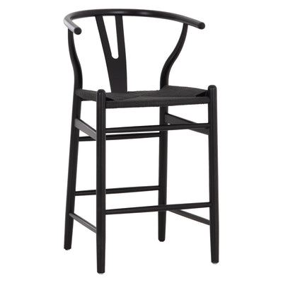 BAR STOOL BRAVE HM9405.04 WITH WISHBONE BACK-BEECH WOOD-BLACK 48x53x100Hcm.