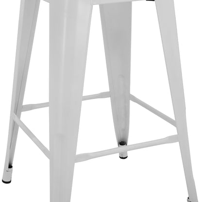 Bar Stool Middle Height Melita with back white matte HM8574.31 42x42x89,5cm