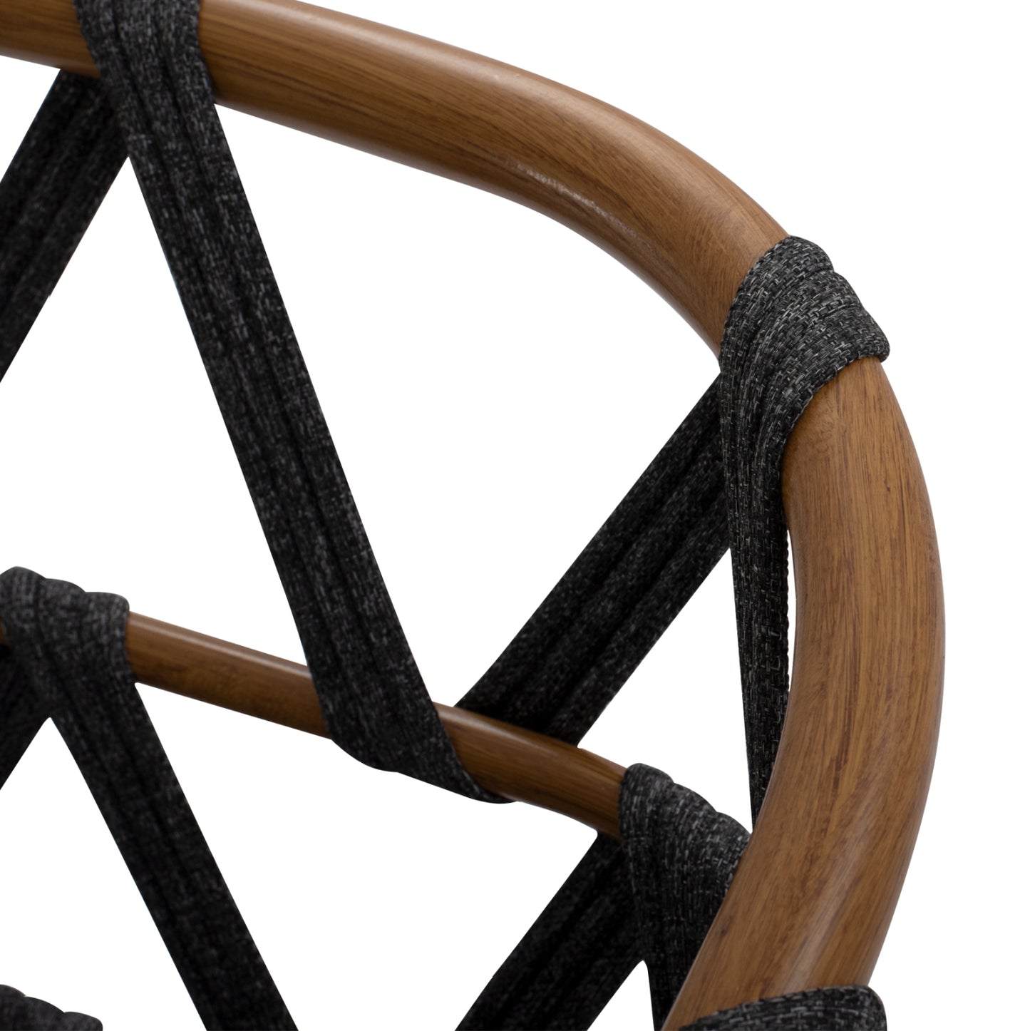 BAR STOOL RICKO HM5781.11 BROWN ALUMINUM FRAME--DARK GREY STRAP ROPE 56x59x102Hcm.