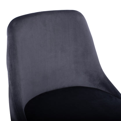Bar Stool SERENITY HM8519.01 from velvet grey with metallic frame 51x57x110cm
