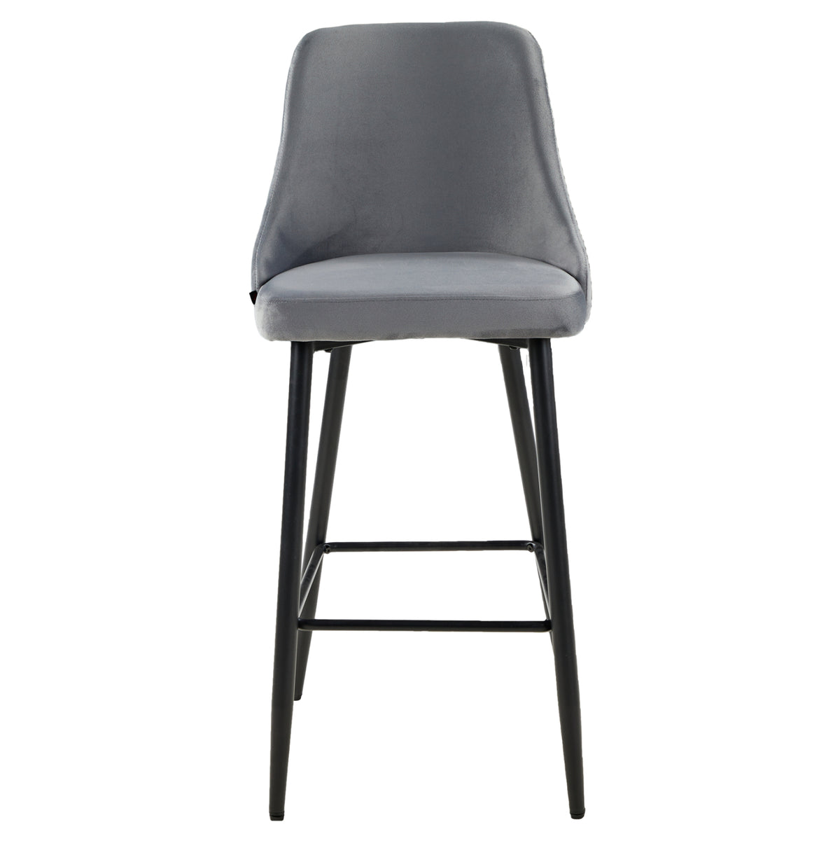 ΣΚΑΜΠΟ ΜΠΑΡ SERENITY HM8519.11 ΒΕΛΟΥΔΟ ΓΚΡΙ-ΜΑΥΡΑ ΜΕΤΑΛΛΙΚΑ ΠΟΔΙΑ 53x48x110Υεκ.