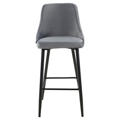 ΣΚΑΜΠΟ ΜΠΑΡ SERENITY HM8519.11 ΒΕΛΟΥΔΟ ΓΚΡΙ-ΜΑΥΡΑ ΜΕΤΑΛΛΙΚΑ ΠΟΔΙΑ 53x48x110Υεκ.
