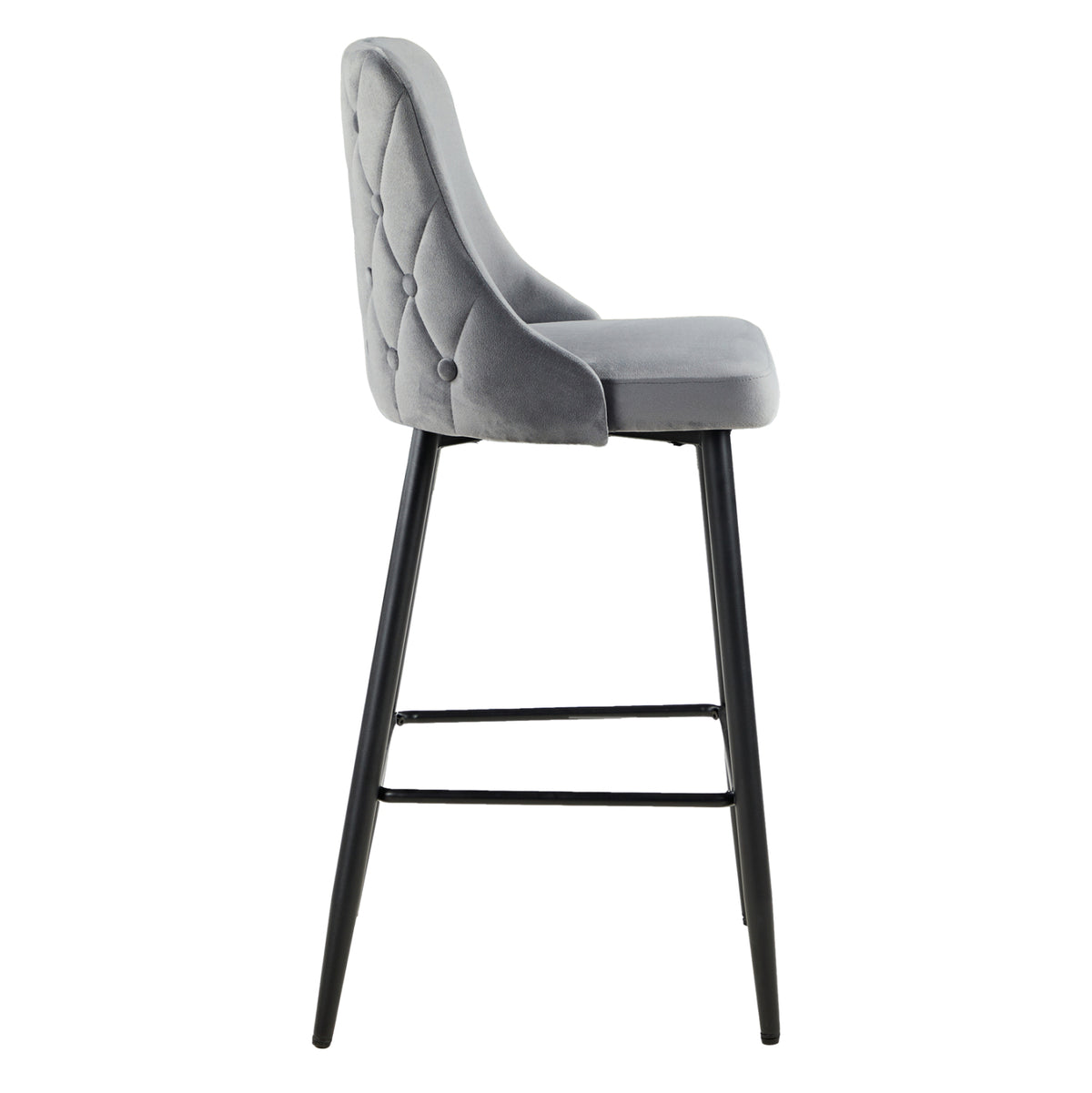 ΣΚΑΜΠΟ ΜΠΑΡ SERENITY HM8519.11 ΒΕΛΟΥΔΟ ΓΚΡΙ-ΜΑΥΡΑ ΜΕΤΑΛΛΙΚΑ ΠΟΔΙΑ 53x48x110Υεκ.