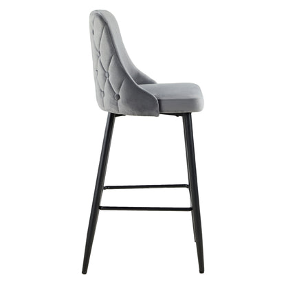 ΣΚΑΜΠΟ ΜΠΑΡ SERENITY HM8519.11 ΒΕΛΟΥΔΟ ΓΚΡΙ-ΜΑΥΡΑ ΜΕΤΑΛΛΙΚΑ ΠΟΔΙΑ 53x48x110Υεκ.