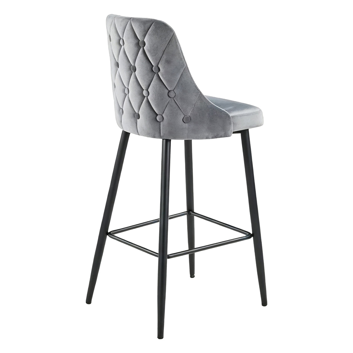 ΣΚΑΜΠΟ ΜΠΑΡ SERENITY HM8519.11 ΒΕΛΟΥΔΟ ΓΚΡΙ-ΜΑΥΡΑ ΜΕΤΑΛΛΙΚΑ ΠΟΔΙΑ 53x48x110Υεκ.