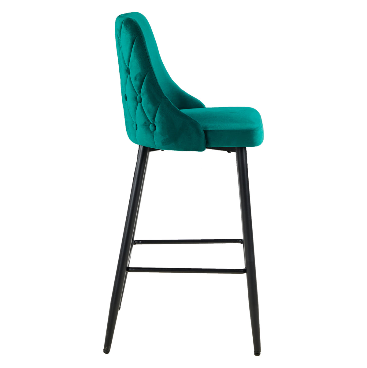 ΣΚΑΜΠΟ ΜΠΑΡ SERENITY HM8519.13 ΒΕΛΟΥΔΟ ΠΡΑΣΙΝΟ-ΜΑΥΡΑ ΜΕΤΑΛΛΙΚΑ ΠΟΔΙΑ 53x48x110Υεκ