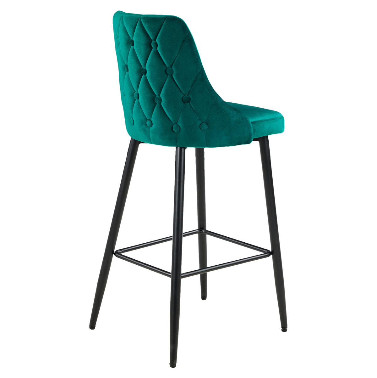 ΣΚΑΜΠΟ ΜΠΑΡ SERENITY HM8519.13 ΒΕΛΟΥΔΟ ΠΡΑΣΙΝΟ-ΜΑΥΡΑ ΜΕΤΑΛΛΙΚΑ ΠΟΔΙΑ 53x48x110Υεκ