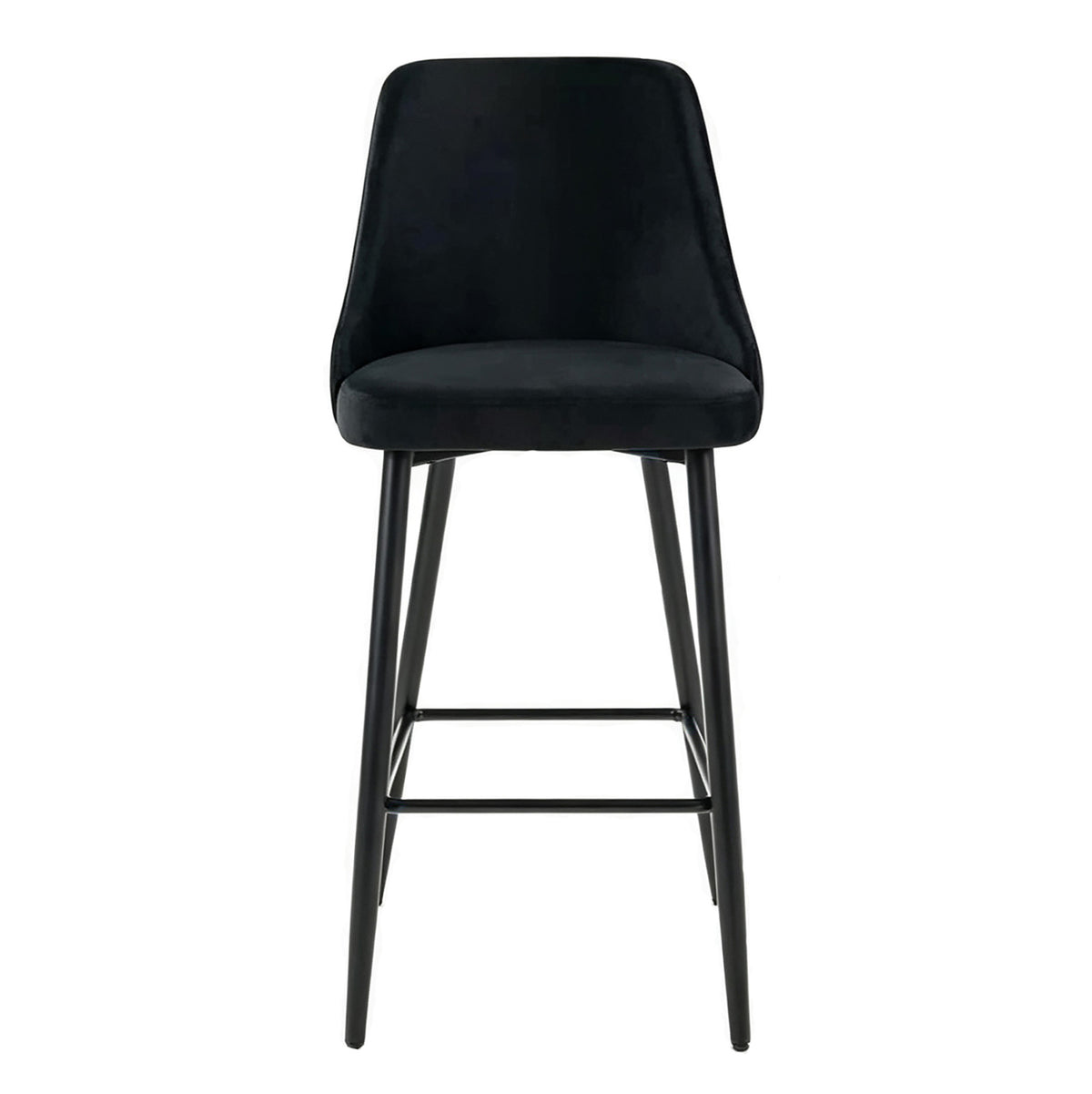 ΣΚΑΜΠΟ ΜΠΑΡ SERENITY HM8519.14 ΒΕΛΟΥΔΟ ΜΑΥΡΟ-ΜΑΥΡΑ ΜΕΤΑΛΛΙΚΑ ΠΟΔΙΑ 53x48x110Υεκ.
