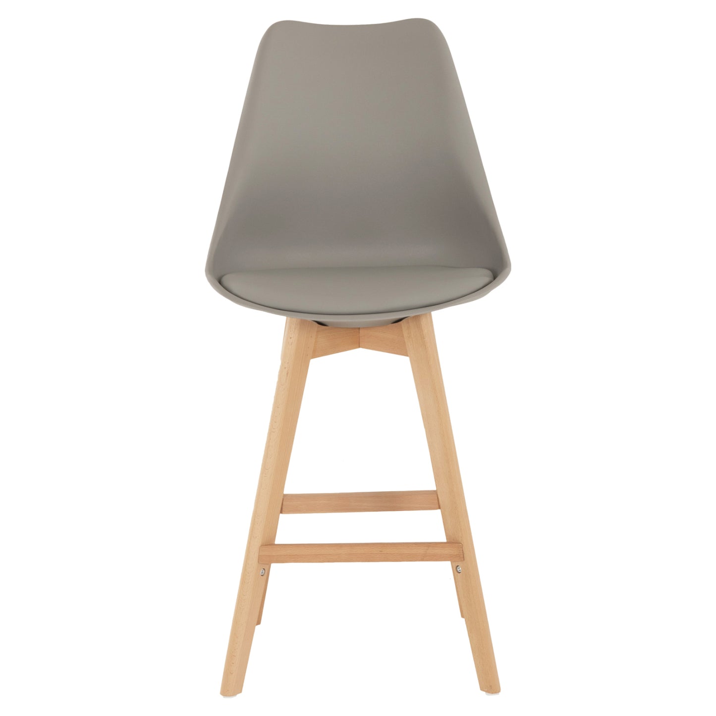 BAR STOOL VEGAS HM8000.30 GREY POLYPROPYLENE- BEECH WOOD IN NATURAL COLOR 47x58x107Hcm.