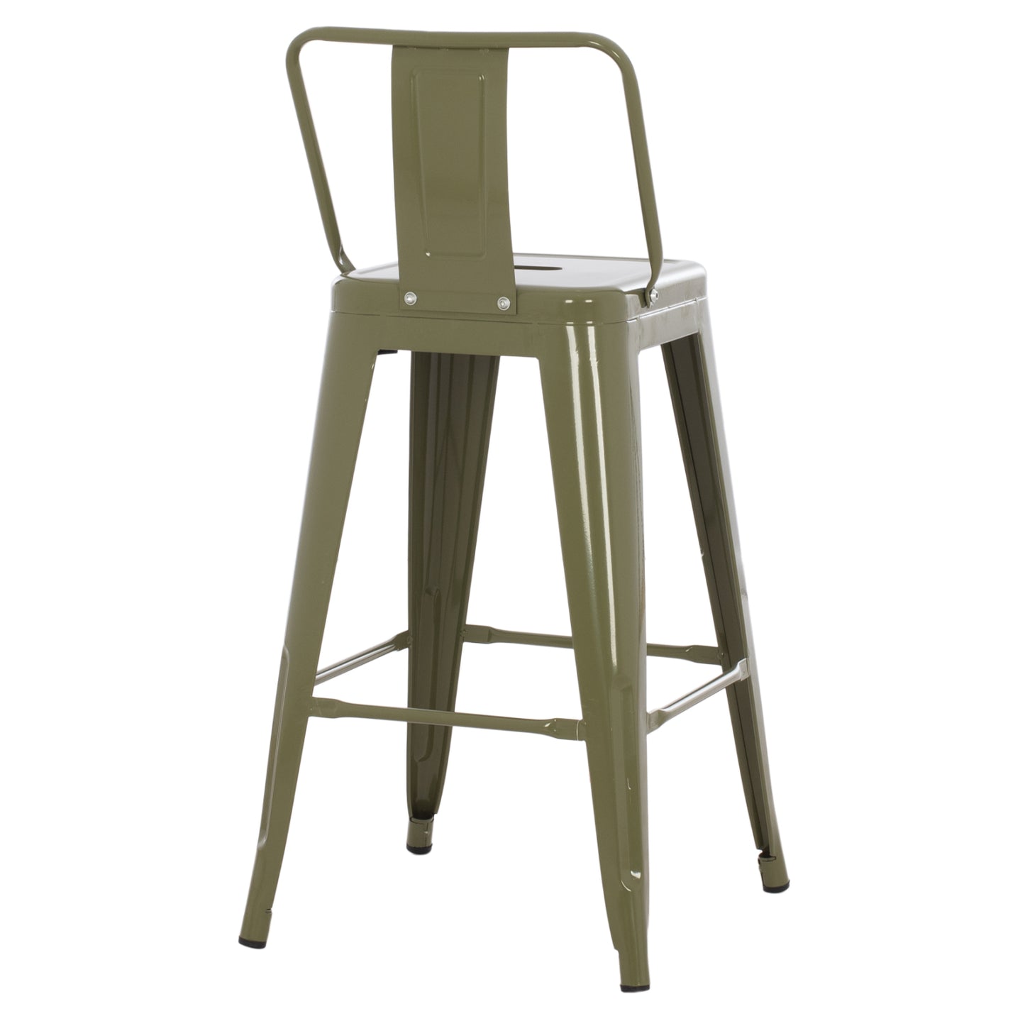 BAR STOOL MEDIUM HEIGHT MELITA-PRO HM8574.43 METAL IN DARK OLIVE GREEN 43x43x88Hcm.