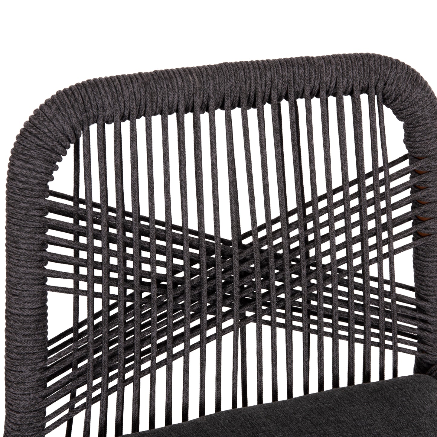 BAR STOOL MEDIUM HEIGHT HOWARD HM5791.22 ALUMINUM IN BROWN--DARK GREY ROPE 47.5x55x94.5Hcm.
