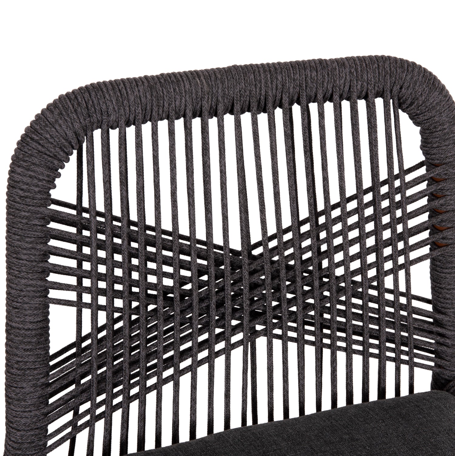 BAR STOOL MEDIUM HEIGHT HOWARD HM5791.22 ALUMINUM IN BROWN--DARK GREY ROPE 47.5x55x94.5Hcm.