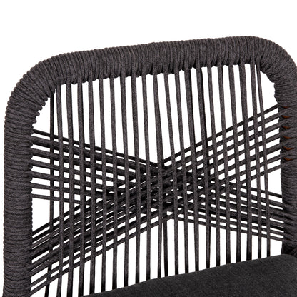 BAR STOOL MEDIUM HEIGHT HOWARD HM5791.22 ALUMINUM IN BROWN--DARK GREY ROPE 47.5x55x94.5Hcm.