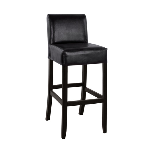 Bar Stool oak with back and PVC Brown Rodos Wenge HM299 44x52,5x111 cm