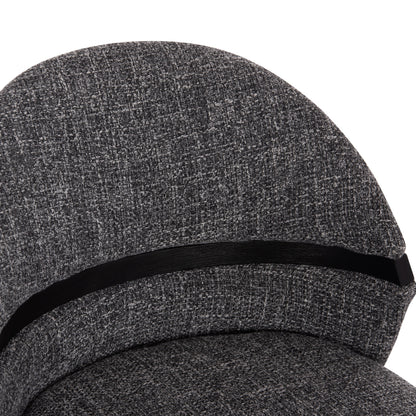 BAR STOOL SWIVEL DEKKER HM18250.03 PLYWOOD IN BLACK--FABRIC IN GREY 48x54x96Hcm.