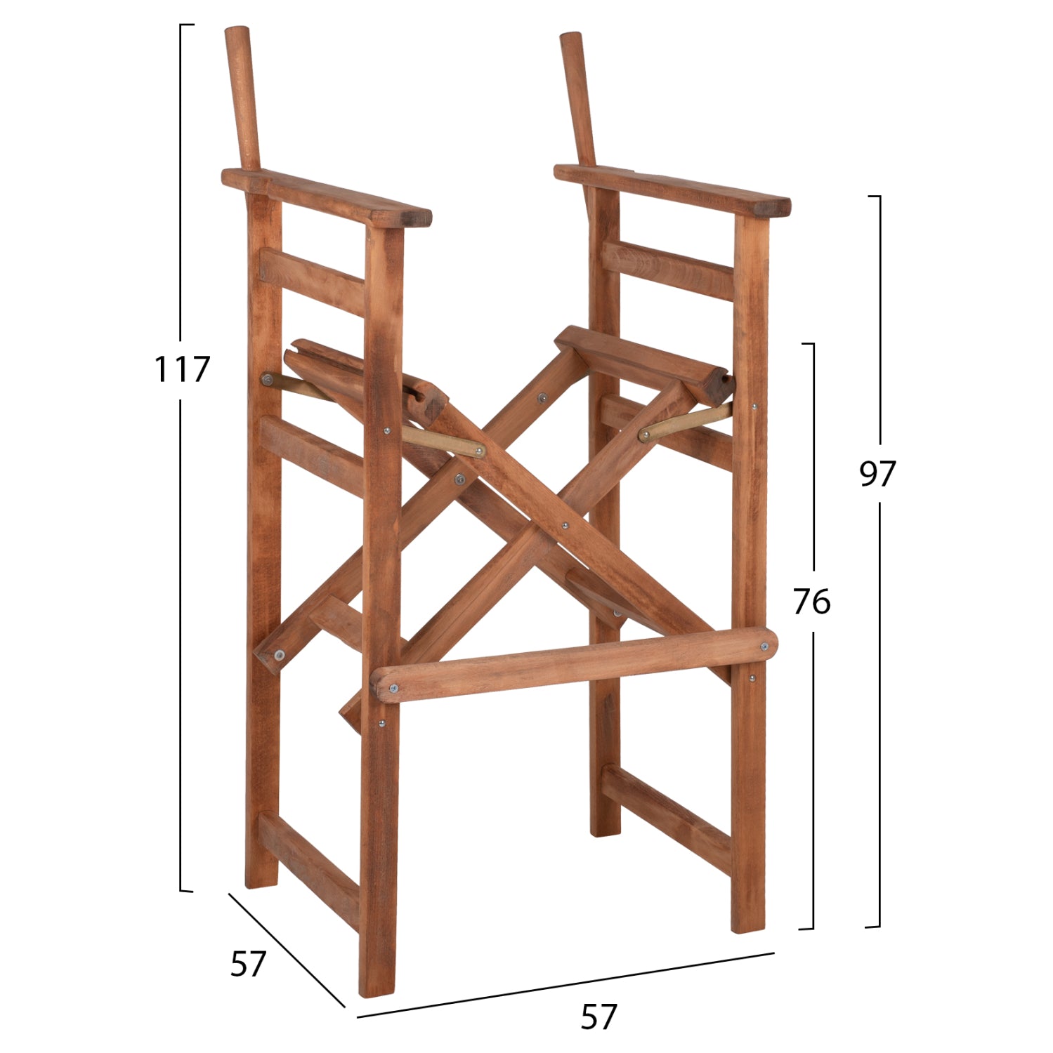 DIRECTOR'S BAR STOOL PALMER IN WALNUT-IMPREGNATED FRAME ONLY HM5578.01 57x57x117Hcm