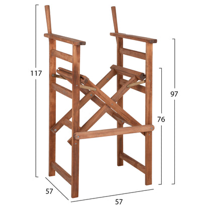 DIRECTOR'S BAR STOOL PALMER IN WALNUT-IMPREGNATED FRAME ONLY HM5578.01 57x57x117Hcm