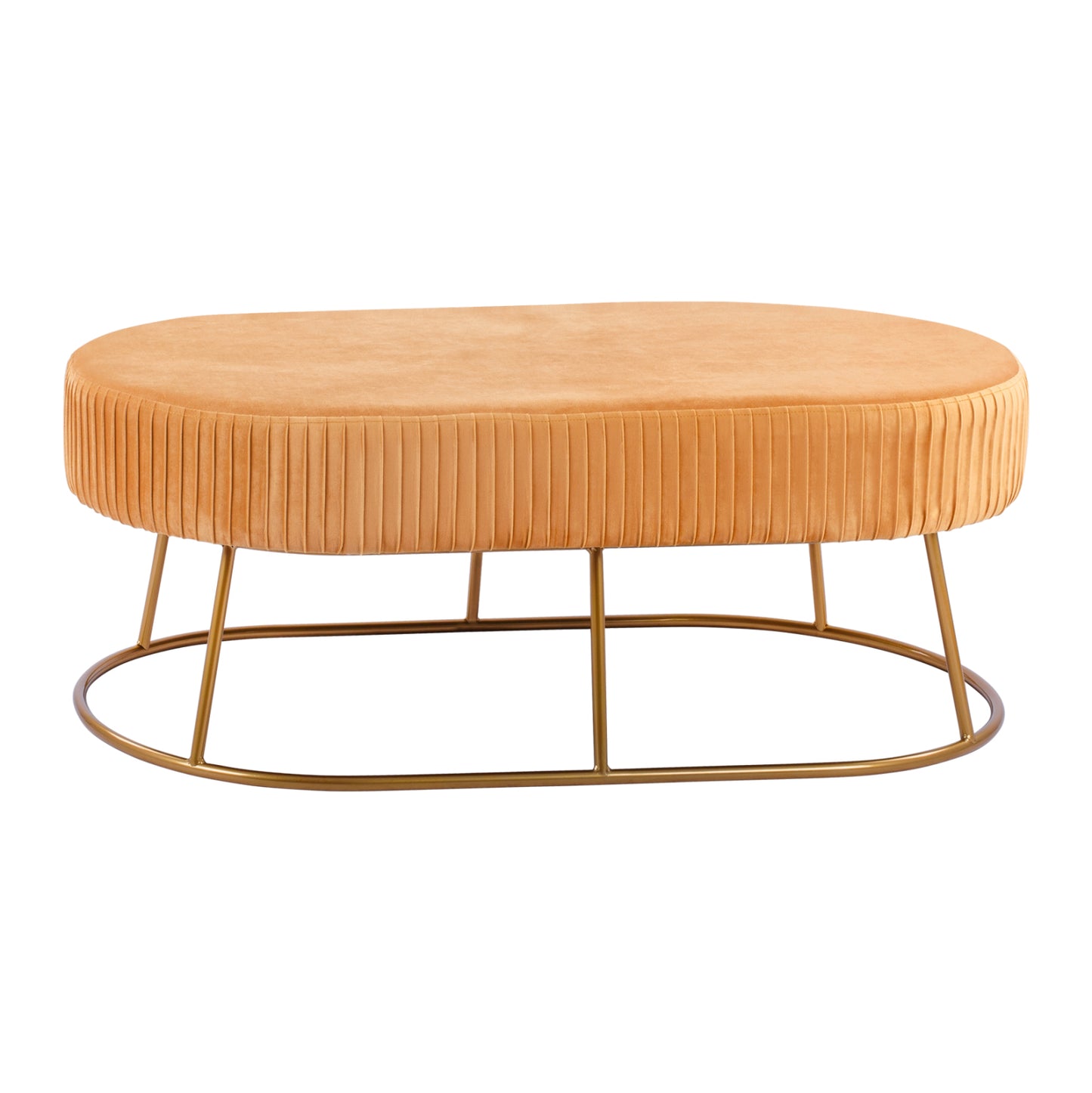Bench Alinafe HM8635.09 from gold velvet with gold base 118x64x40,5cm