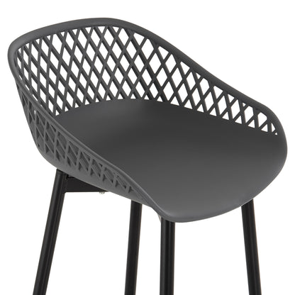 BAR STOOL AVAYA HM8686.20 GREY POLYPROPYLENE-BLACK METAL LEGS 46x48x99Hcm.