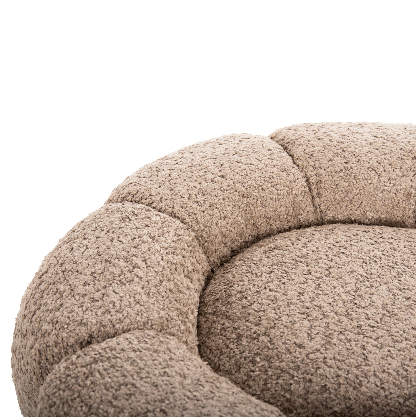 STOOL ROUND GRYMM HM9602.08 BEIGE BOUCLE-BLACK METAL BASE Φ60x31Hcm.