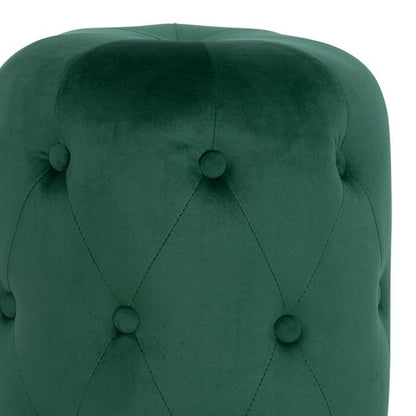 Velvet stool Torrie HM8405.03 cypress green color with gold base ''37x46cm