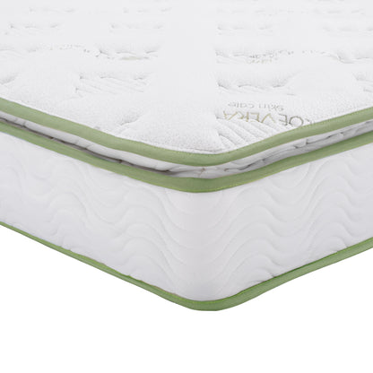MATTRESS CONTINUOUS SPRING WITH ALOE VERA MATTRESS PAD 150X200 HM372.15 SINGLE SIDE