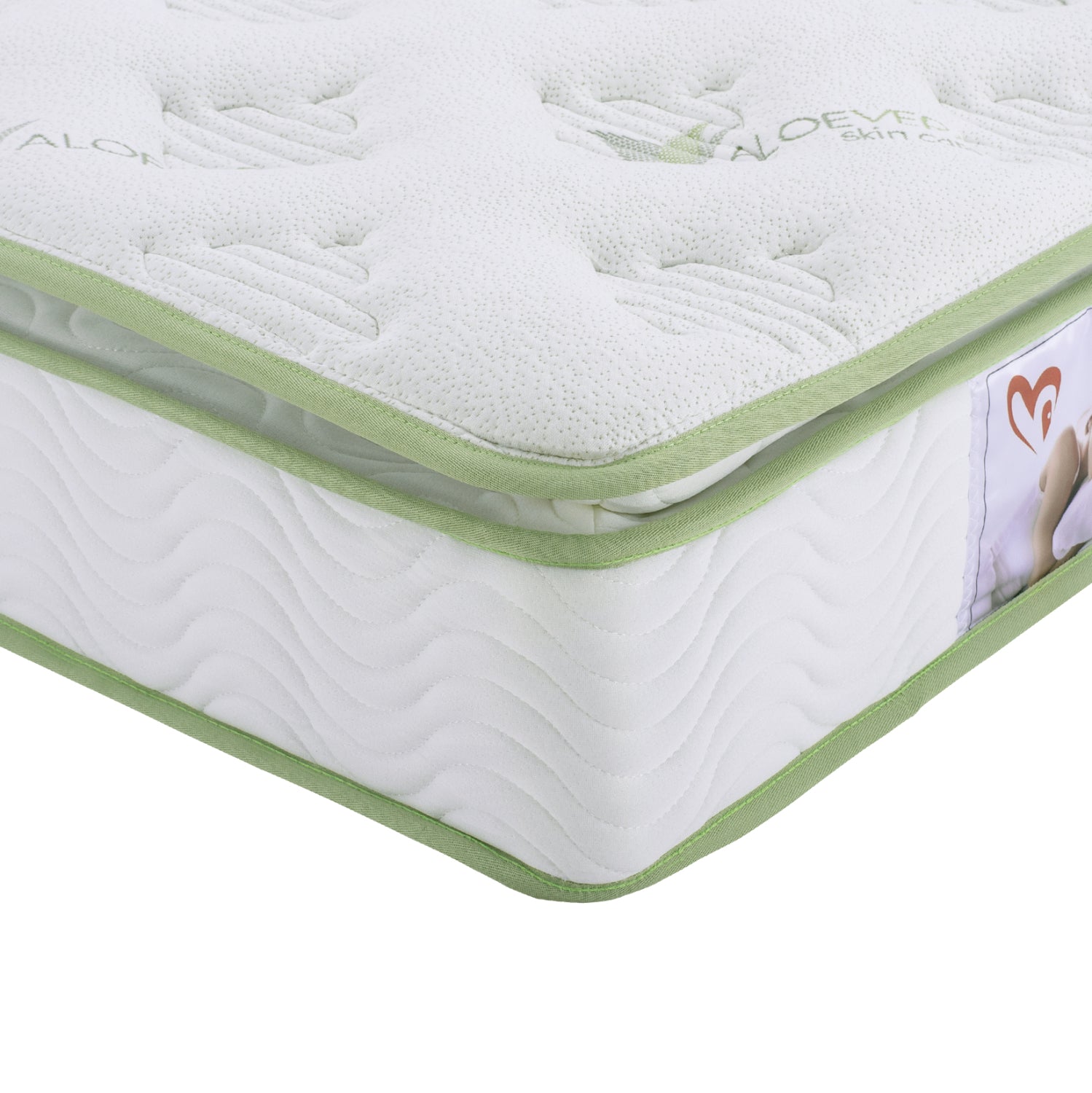 MATTRESS CONTINUOUS SPRING WITH MATTRESS PAD ALOE VERA 90X190 HM372.11 SINGLE SIDE