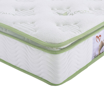 MATTRESS CONTINUOUS SPRING WITH MATTRESS PAD ALOE VERA 90X190 HM372.11 SINGLE SIDE